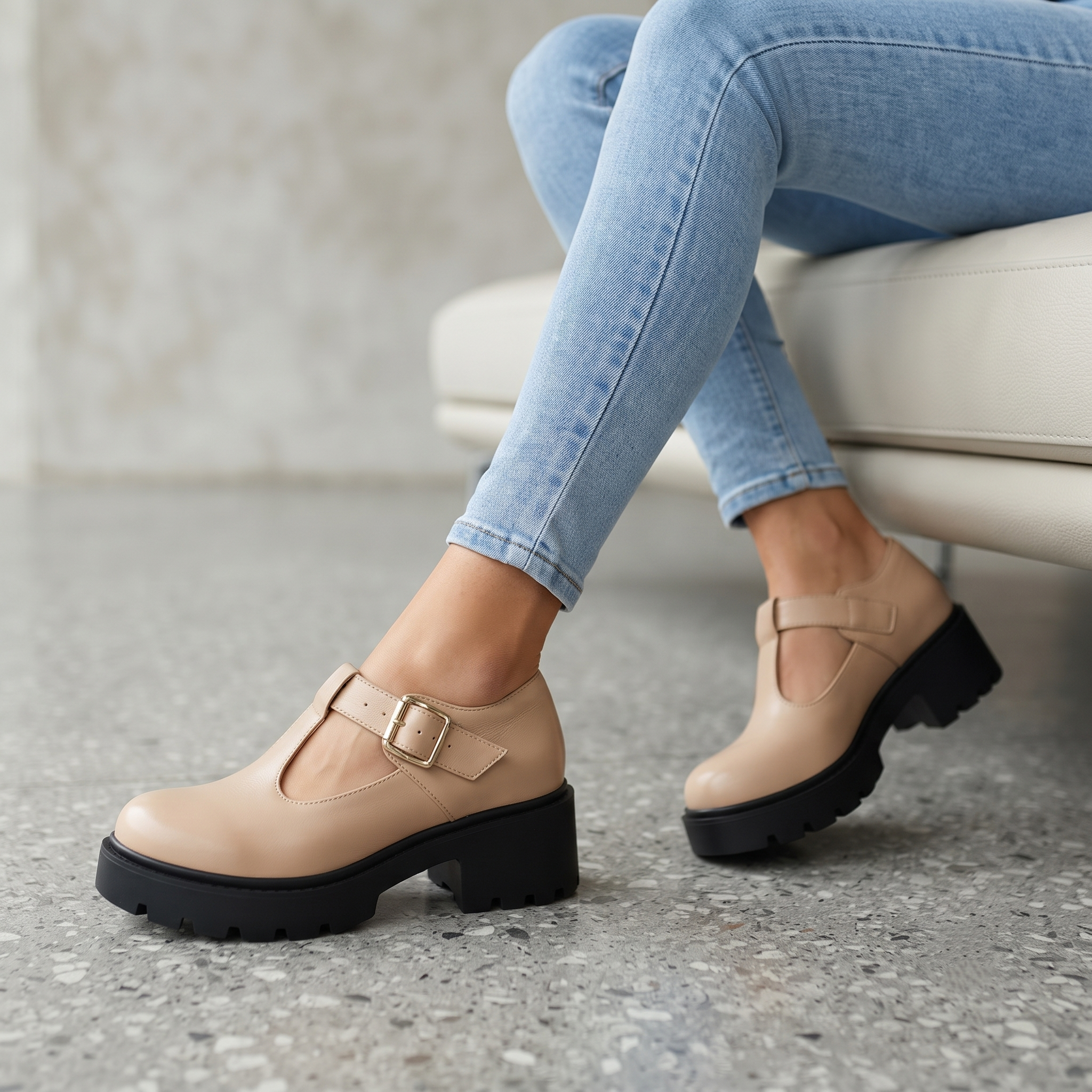 Título: Mary Jane Chunky "Urban Elegance" – Comodidad y Estilo en Cada Paso