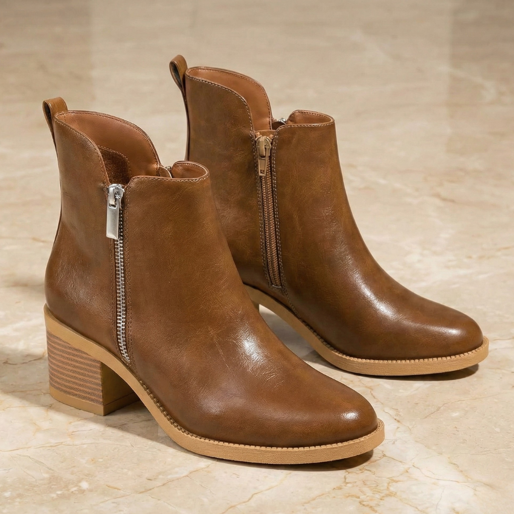 Botín Classic Suede: Tacón de Bloque & Zipper Lateral