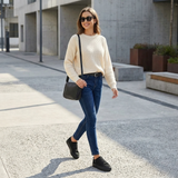 Sneakers Plataforma Brooklyn: Canvas Blanco & Suela Alta