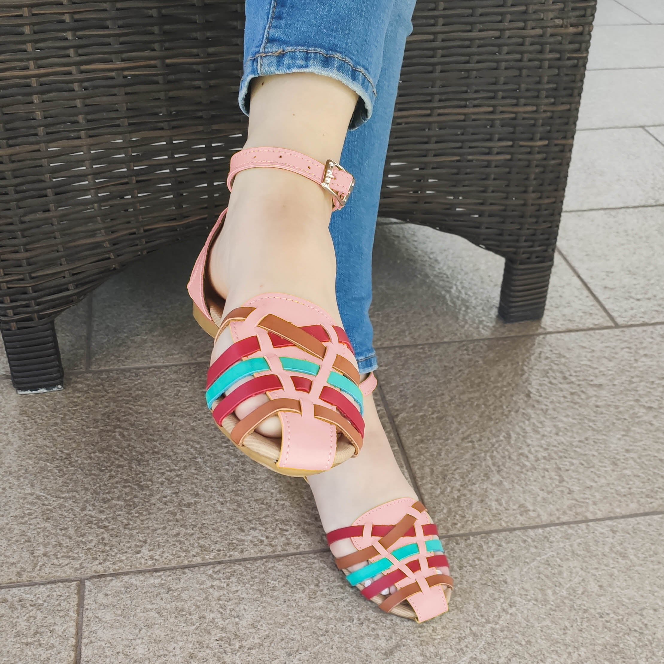 Zapato bajito estilo cangrejero colorido diseño Rosado / 35 / Normal Zapatos bajitos