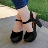 Zapato Alto Cerrado De Enfrente Negro / 35 Normal Zapatos Altos