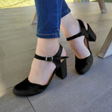 Zapatos Cerrados De Enfrente Y Descubierto Los Costados Negro / 35 Normal Medianos