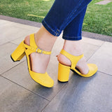 Zapatos Cerrados De Enfrente Y Descubierto Los Costados Amarillo / 35 Normal Medianos