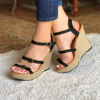 Zapato De Plataforma Con Todas Las Correas 100% Ajustables Negro / 34 Normal Zapatos Altos