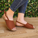 Sandalia Bajita Semi Cerrada Cafe / 35 Normal Zapatos Bajitos