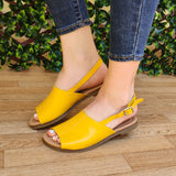 Sandalia Bajita Semi Cerrada Amarillo / 35 Normal Zapatos Bajitos