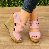 Plataformas Con Diseño Moderno Suela De Bramante Rosado / 35 Normal Zapatos Altos