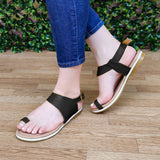 Sandalia De Dedo Comoda Usar. Cuenta Con Hebilla Trasera Negro / 35 Normal Zapatos Bajitos