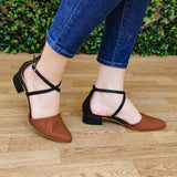 Lindo Zapato Con Un Tacon Pequeño. Estiliza Tu Figura Y Te Aporta Elegancia Cafe / 35 Normal Zapatos