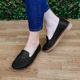 Bello Mocasin De Un Solo Color Con Plantilla Suave Estilo Bajito Negro / 35 Normal Zapatos Bajitos