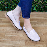 Bello Mocasin De Un Solo Color Con Plantilla Suave Estilo Bajito Blanco / 35 Normal Zapatos Bajitos