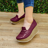 Plataforma Charol Brillante con suela forrada en Bramante