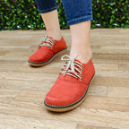 Zapato Bajito De Cordones Hecho Gamuza. Cómodos Para Uso Diario Anaranjado / 35 Normal Zapatos