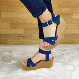 Calzado De Gamuza Con Tela Forrada En La Plataforma Zapatos Medianos