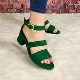 Zapato No Tan Alto Hecho De Gamuza Verde / 35 Normal Zapatos Bajitos