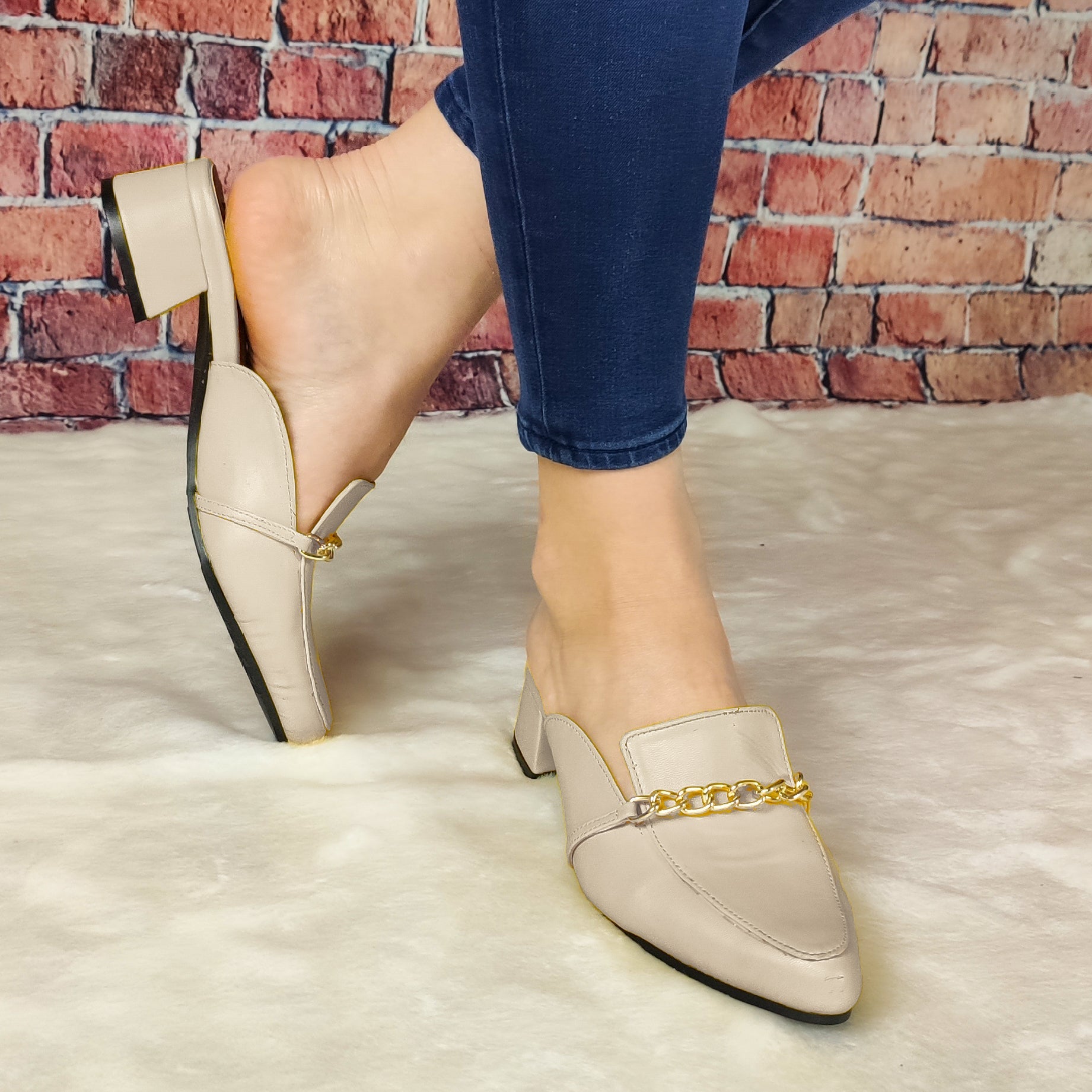 Mocasin Hermoso Y Elegante Beige / 35 Normal Zapatos Bajitos