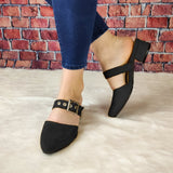 Calzado Con Taconcito Cerrado De Enfrente Puntudo Negro / 35 Normal Zapatos Bajitos