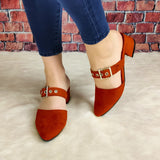 Calzado Con Taconcito Cerrado De Enfrente Puntudo Rojo / 35 Normal Zapatos Bajitos