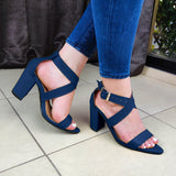 Zapato Comodo De Tacon Varios Colores. Tacon 9 Centimetros Alto Azul / 35 Normal Zapatos Medianos