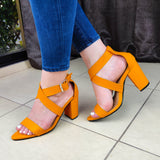 Zapato Comodo De Tacon Varios Colores. Tacon 9 Centimetros Alto Anaranjado / 35 Normal Zapatos