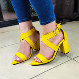 Zapato Comodo De Tacon Varios Colores. Tacon 9 Centimetros Alto Amarillo / 35 Normal Zapatos