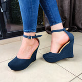 Plataforma Elaborada En Totalmente Tela De Jean Disponible Dos Tonalidades. Estilo Cerrado Adelante