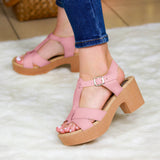 Bellos Tacones Hechos Cuerina Con Suela Beige Rosado / 35 Normal Zapatos Medianos