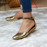 Flats En Cuerina Brillante. Puntudos Zapatos Bajitos