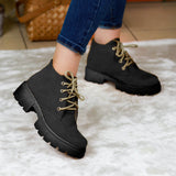 Botines De Suela Negra Aventura Urbana Hechos Gamuza Negro / 35 Normal Zapatos Medianos