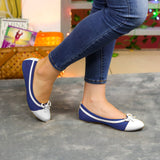 Zapatillas Flats Versátiles Para Todo Andar Decorada Con Un Chongo Azul / 35 Normal Zapatos Bajitos