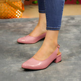 Zapatos Con Tacón Bajo Para Un Look Impecable Rosado / 35 Normal Bajitos