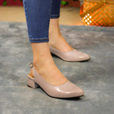 Zapatos Con Tacón Bajo Para Un Look Impecable Beige / 35 Normal Bajitos