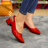 Zapatos con Tacón Bajo para un Look Impecable. Fabricados completamente en Charol