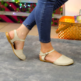 Flats Versátiles Con Detalle De Hebilla: Elegancia Diaria Beige / 35 Normal Zapatos Bajitos