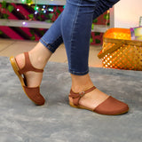 Flats Versátiles Con Detalle De Hebilla: Elegancia Diaria Cafe / 35 Normal Zapatos Bajitos