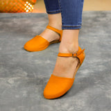 Flats Versátiles Con Detalle De Hebilla: Elegancia Diaria Anaranjado / 35 Normal Zapatos Bajitos