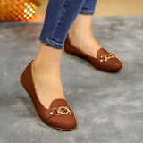 Zapatos Cerrados Con Toque Brillante: Elegancia Clásica En Cada Paso Cafe / 35 Normal