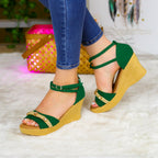 Belleza En Altura: Sandalias Para Toda Ocasión Verde / 35 Normal Zapatos Altos