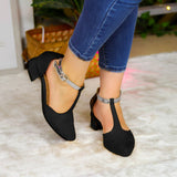 Sutileza Y Carácter: Zapatos Con Tacón Bajo Correa Elegante Medianos