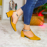 Sutileza Y Carácter: Zapatos Con Tacón Bajo Correa Elegante Medianos