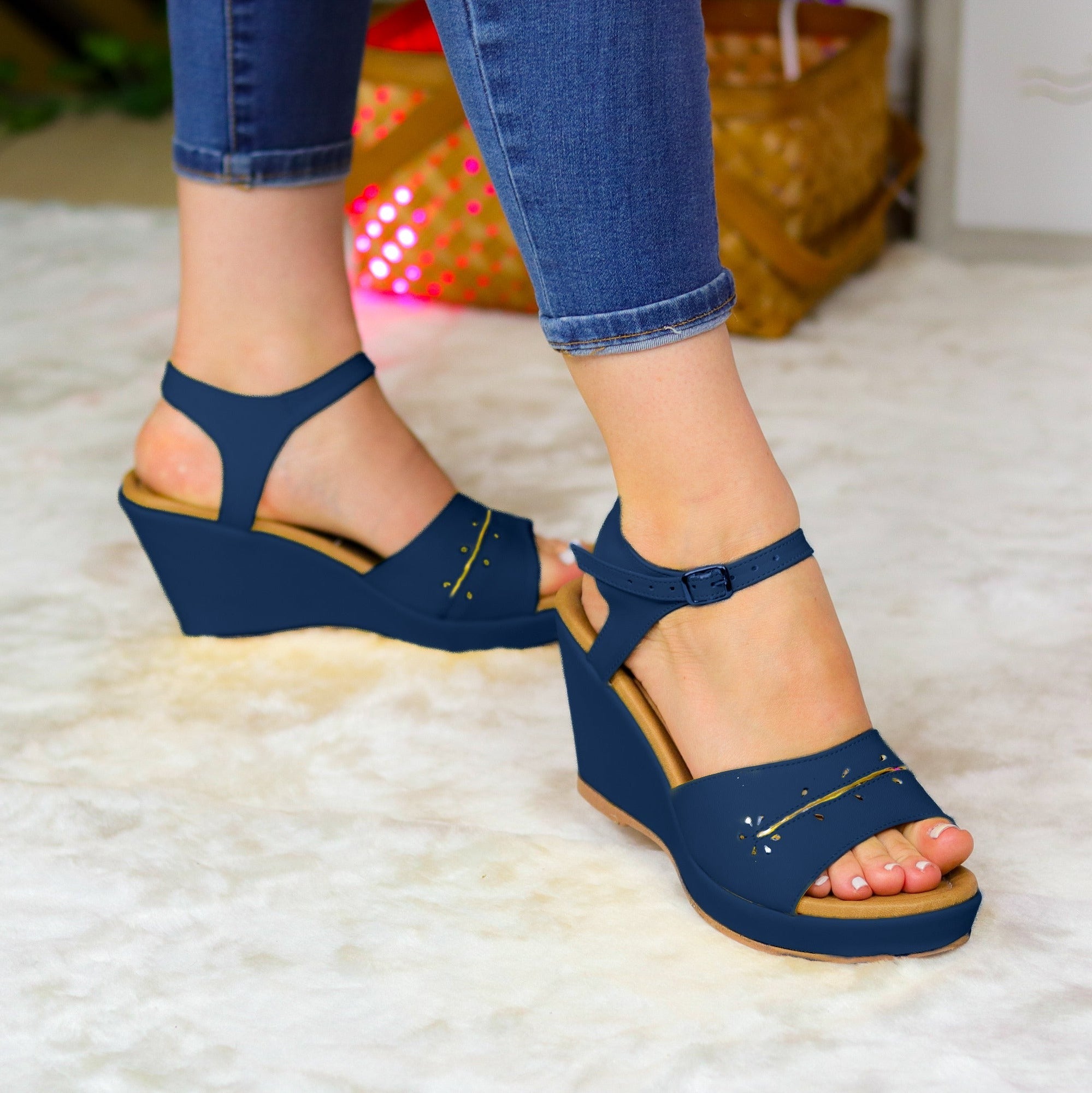 Sandalias Elevadas Con Ajuste Perfecto Zapatos Medianos