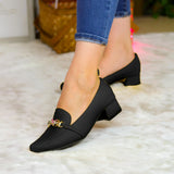 Zapatos De Tacón Bajo Con Detalle Metálico Bajitos