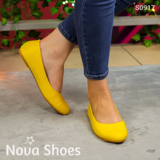 Ballerinas Con Elegancia Suave Para El Día A Amarillo / 35 Normal Zapatos Bajitos