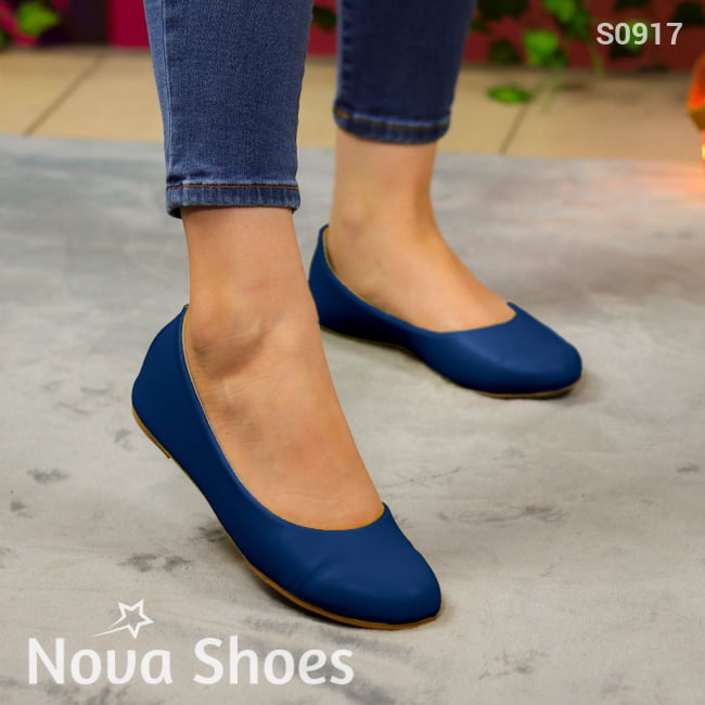 Ballerinas Con Elegancia Suave Para El Día A Azul / 35 Normal Zapatos Bajitos