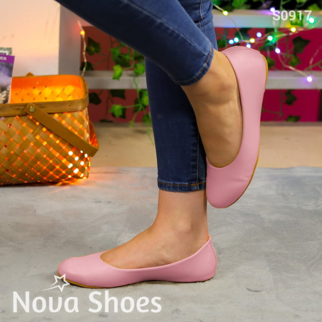 Ballerinas Con Elegancia Suave Para El Día A Rosado / 35 Normal Zapatos Bajitos