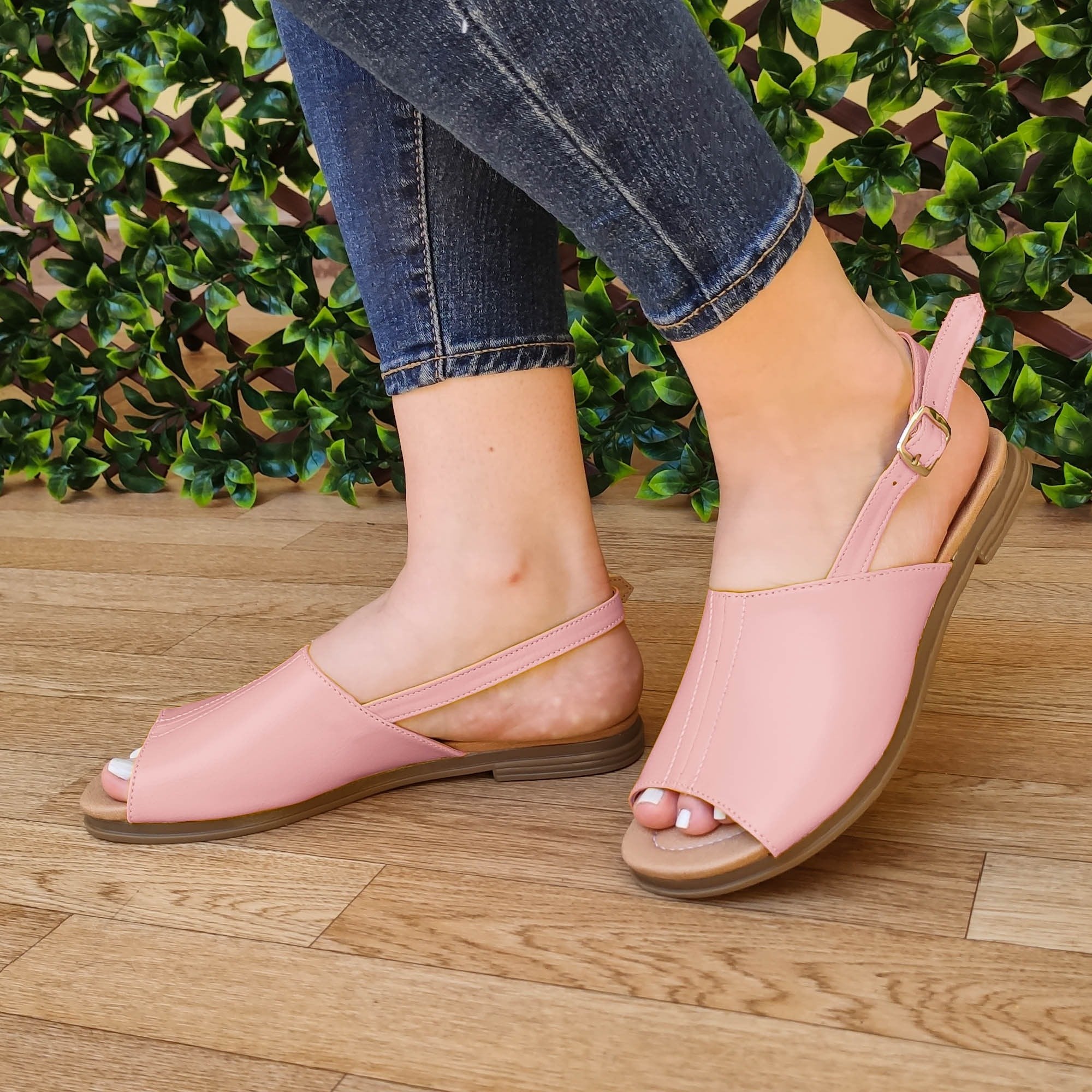 Sandalia Bajita Semi Cerrada Rosado / 35 Normal Zapatos Bajitos