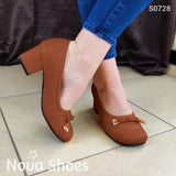 Bello Calzado Con Taconcito Cerrado Y Punta Redonda Bonito Diseño Exclusivo Cafe / 35 Normal Zapatos