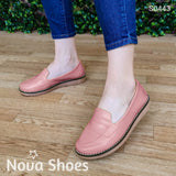 Bello Mocasin De Un Solo Color Con Plantilla Suave Estilo Bajito Rosado / 35 Normal Zapatos Bajitos