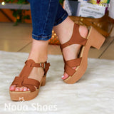 Bellos Tacones Hechos Cuerina Con Suela Beige Cafe / 35 Normal Zapatos Medianos