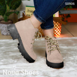 Botines De Suela Negra Aventura Urbana Hechos Gamuza Beige / 35 Normal Zapatos Medianos